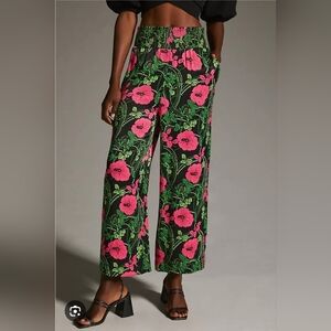 The Saria Smocked Wide-Leg Pants by Maeve Anthropologie